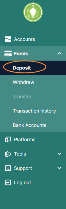 วิธีการฝากเงินเข้าบัญชี ThinkForex