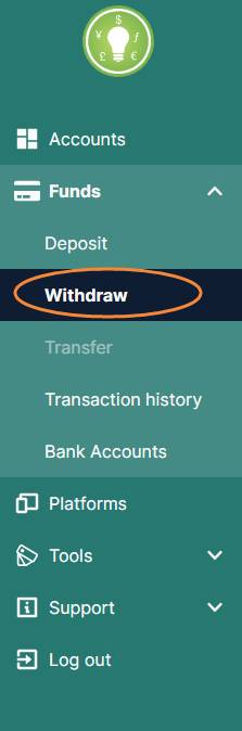 วิธีการถอนเงินจากบัญชี ThinkForex